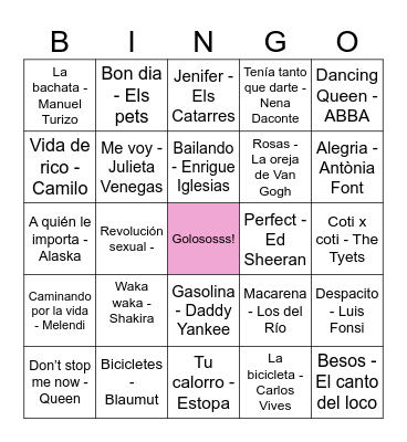 18 Berta Bingo Card