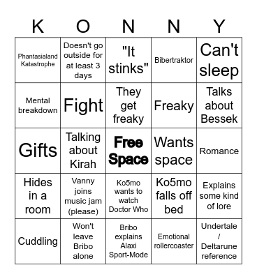 Vanny+Ko5mo Bingo Card