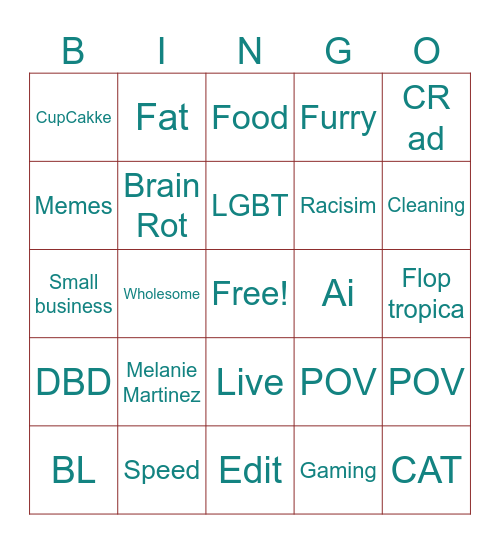 TIKY BINGY Bingo Card