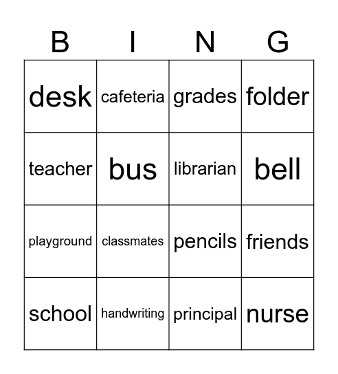 End of Summer Bingo Card