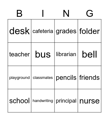 End of Summer Bingo Card