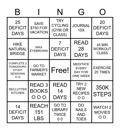 August 2025 Bingo Card