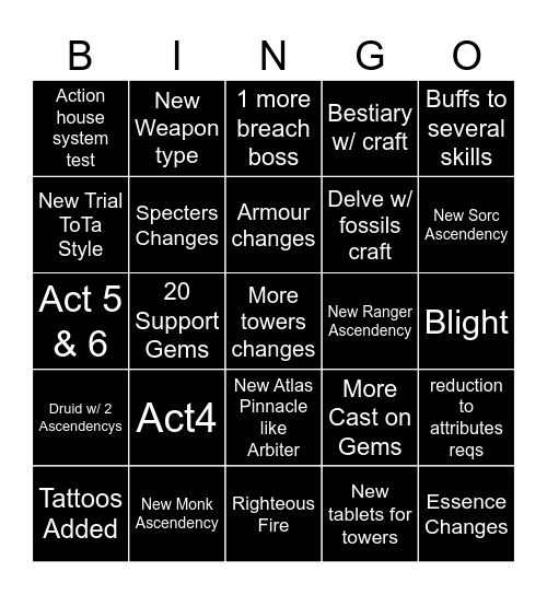 0.3 Patch Bingo Card