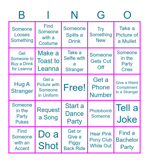 Bach To The 90's! Bingo Card