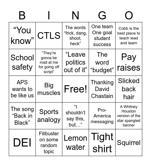 district kick off Bingo Card
