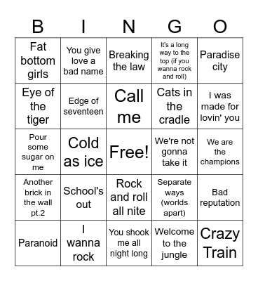 Game 1-7/30/25 Bingo Card