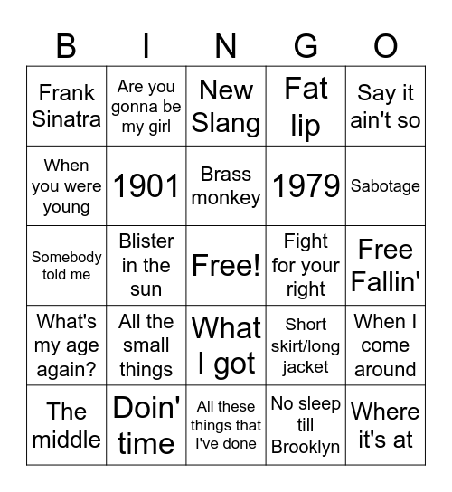 Game 2-7/30/25 Bingo Card