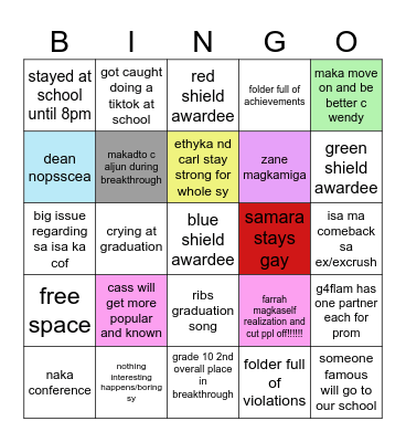G4 FLAM SCHOOL YEAR 2025-2026 BINGOOO Bingo Card