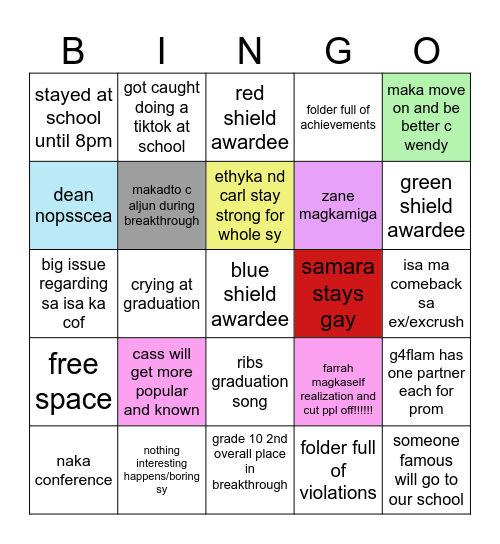 G4 FLAM SCHOOL YEAR 2025-2026 BINGOOO Bingo Card
