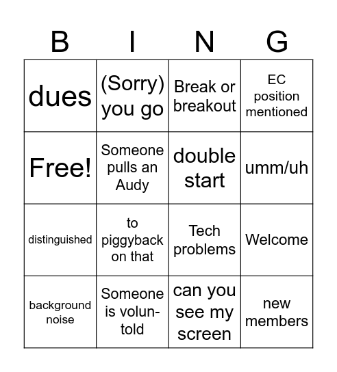 TLI Bingo Card