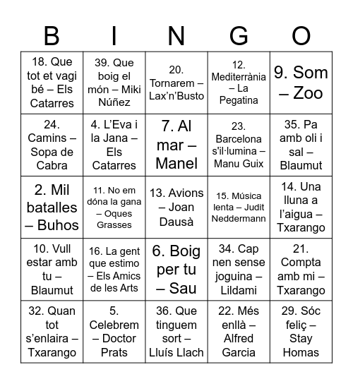 FM MONTOLIU DE SEGARRA Bingo Card
