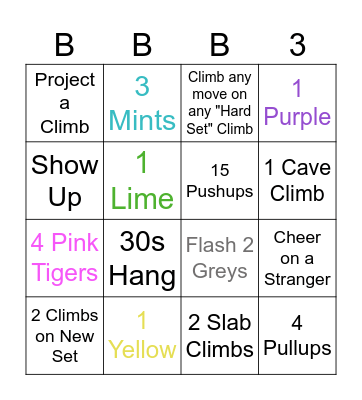 BB Bingo #3 Bingo Card