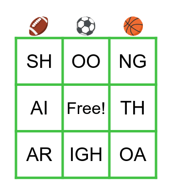 PHONICS SOUNDS🥎 Bingo Card