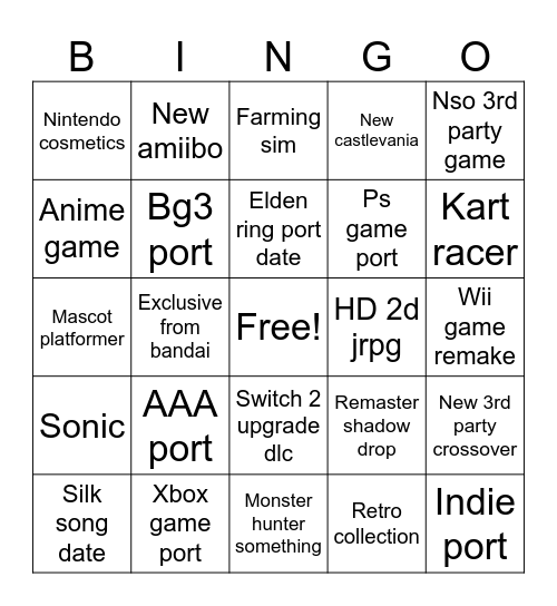 July direct Bingo Card