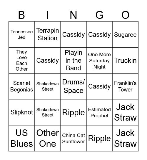 Dead 60 hard Bingo Card