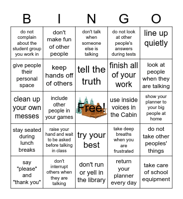 RESPECT Bingo Card