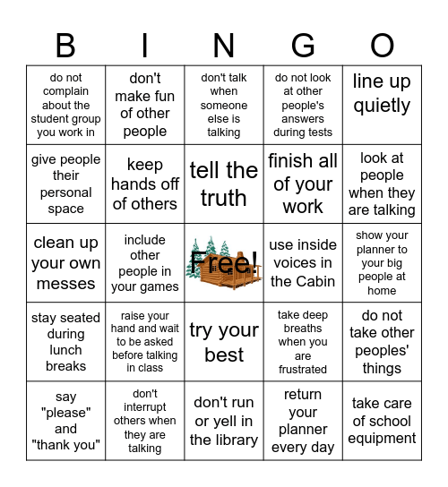 RESPECT Bingo Card