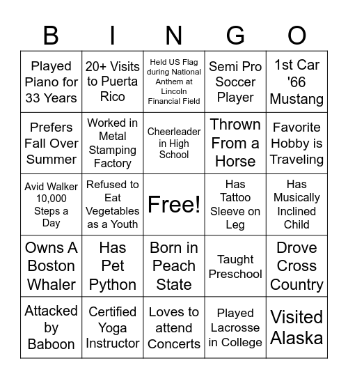 Know Your Leaders Bingo Card