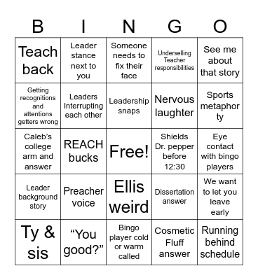 PD BINGO Card
