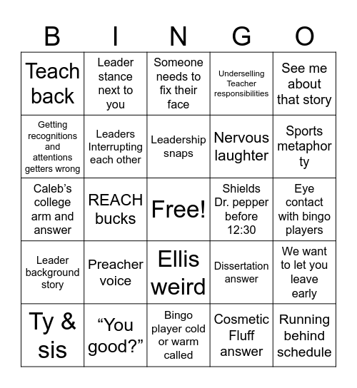 PD BINGO Card