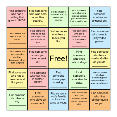 Find Someone Who... Bingo Card