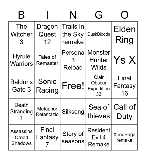 Partner ShowCase Bingo Card