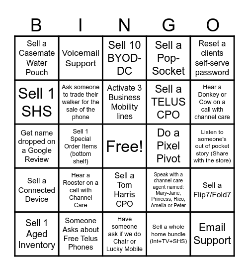 August BINGO!! Bingo Card