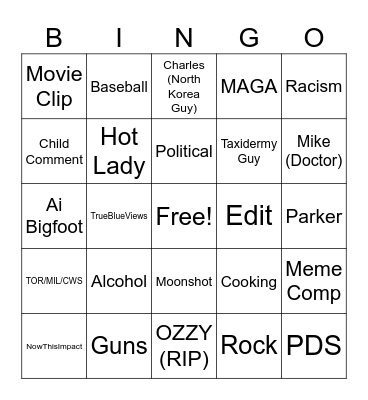 YT Shorts Bingo Card