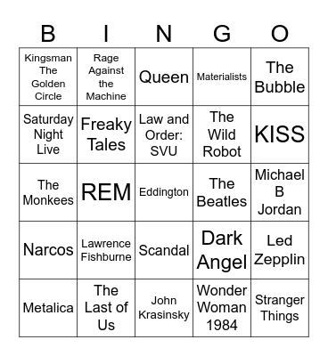 Fantastic 4 Bingo Card