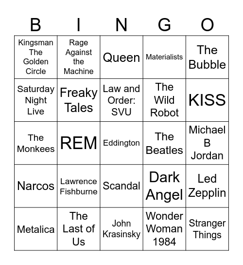 Fantastic 4 Bingo Card