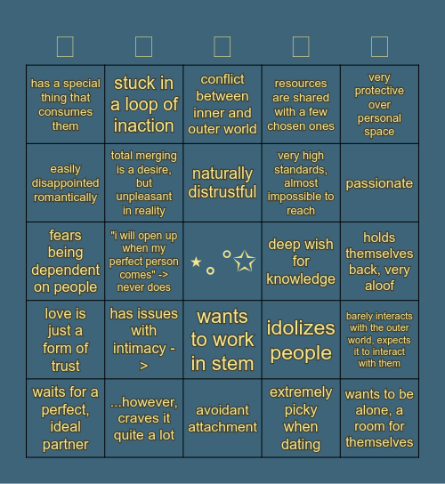 SX5 BINGO! ⋆｡°✩ Bingo Card
