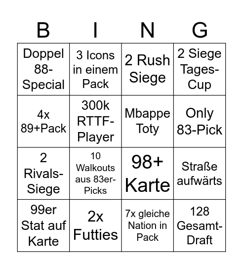 FIFA-Bingo Card