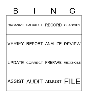 - Bingo Card