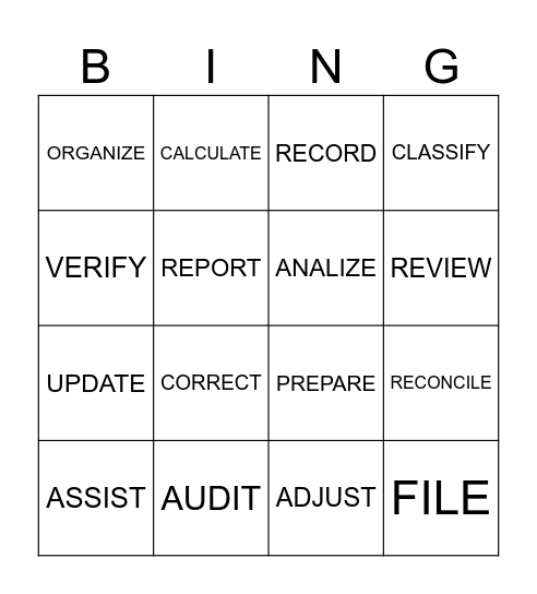 - Bingo Card