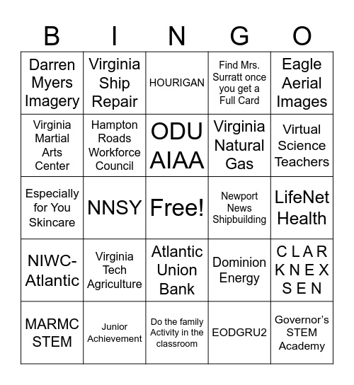 STEMKamp Bingo Card