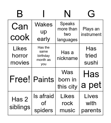 Interview Bingo Card