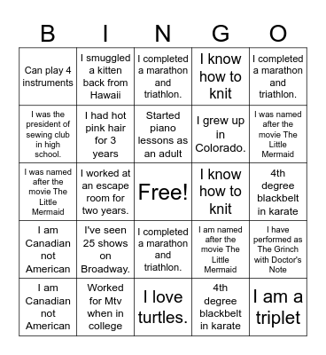 Get To Know your Faculty And Staff Bingo Card