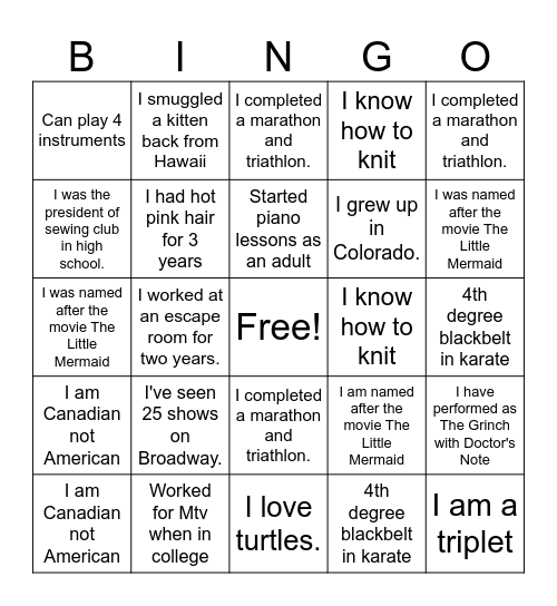 Get To Know your Faculty And Staff Bingo Card