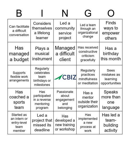 Class of 2027 EMDA BINGO Card