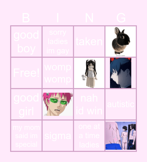 Roblox sign bingo Card