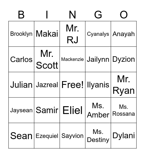 Boys and Girls Club of Lancaster Bingo Card