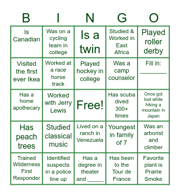 2025 Sustainability Social Bingo Card