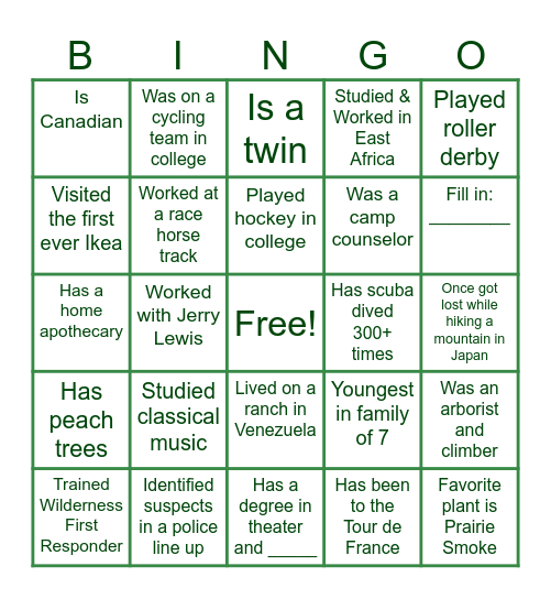 2025 Sustainability Social Bingo Card