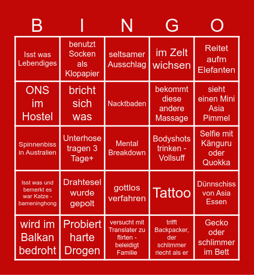 Jasper Unhinged Bingo Card
