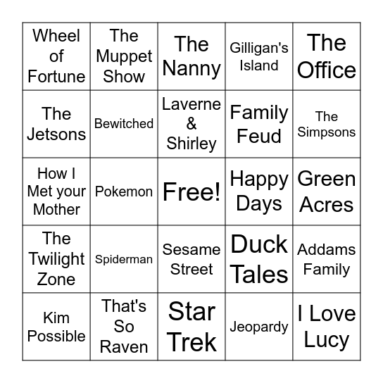 FIL Theme Song Bingo Card
