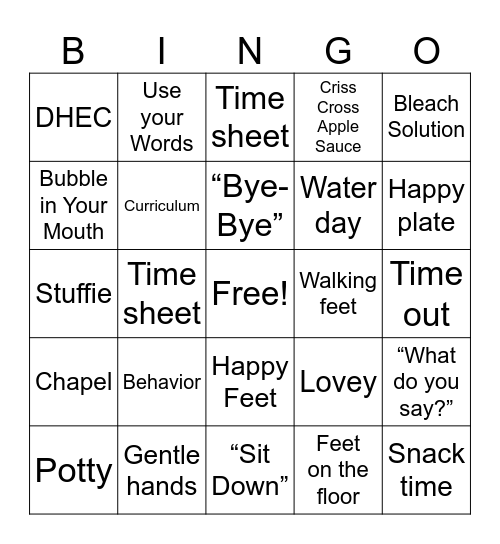 Belin Bingo! Bingo Card