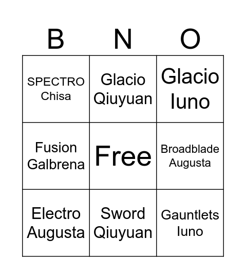 2.x predictions Bingo Card