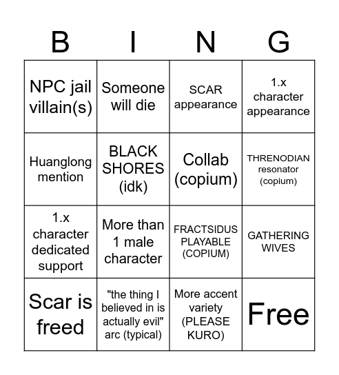 2.x predictions (Apollo) Bingo Card