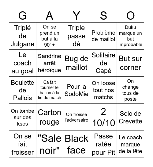 FC Bambix Bingo Card