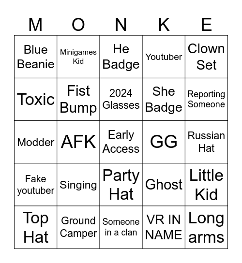 KM_JosephVR's Bingo Board! Bingo Card